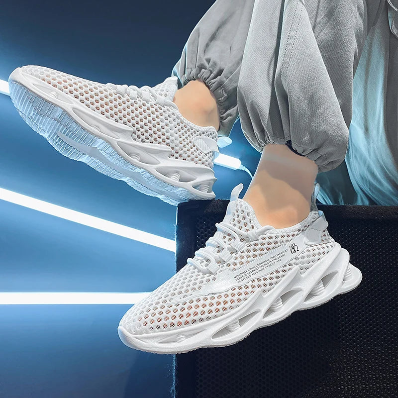 Men Shoes Summer 2023 New Breathable Mesh Hollow Tennis Shoes Man Running Sneakers Casual Sports Walking Shoes Tenis Masculino