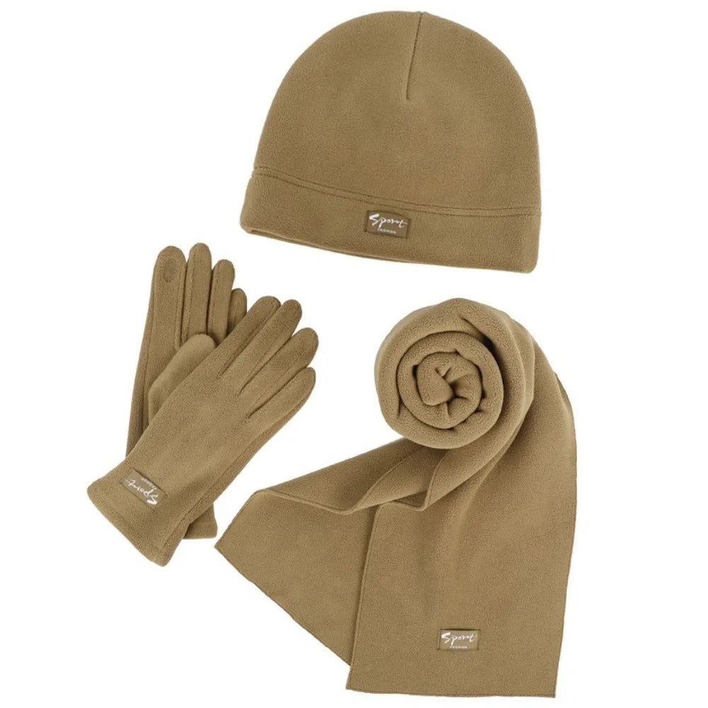 Neck Warmer Winter Beanie Hats Scarf Gloves Set Thicken Windproof Women Warm Knitted Hat Ear Protection Cold Proof