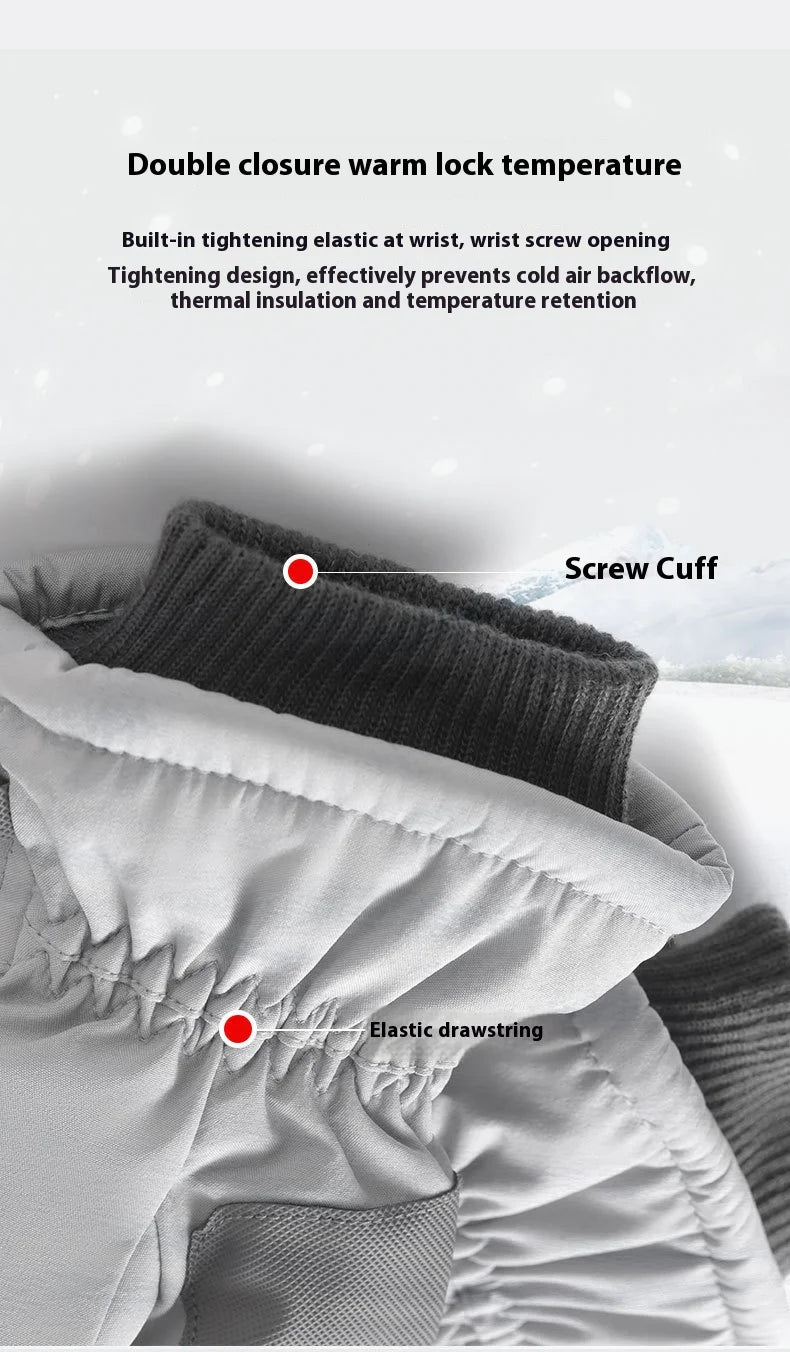 Winter ski gloves for men and women waterproof windproof warmth thickened anti-slip touch screen riding driving gloves