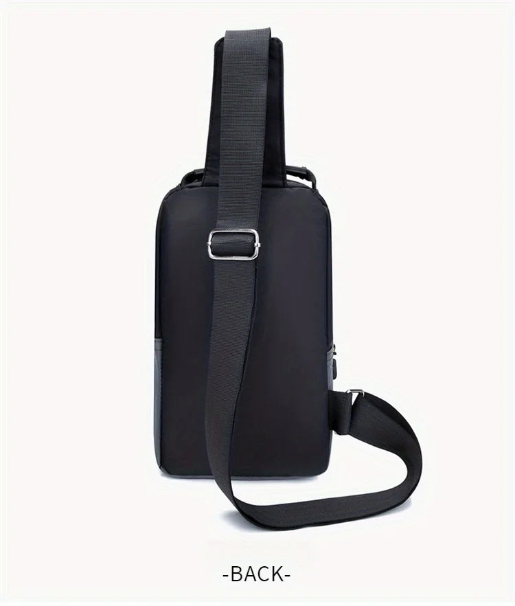 1pc Men's Casual Crossbody Bag, Fashion Sports Travel Oxford Cloth Sling Bag