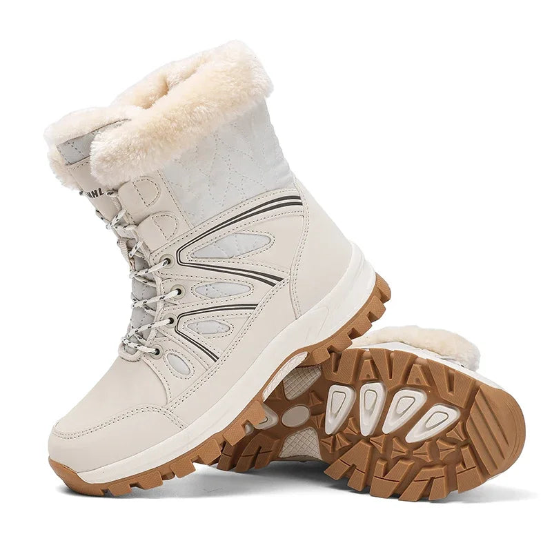 Winter Snow Boots Women High-top Outdoor Casual Keep Warm Soft Plush Ankle Boots Women Anti-slip Wear-resistant Women Shoes