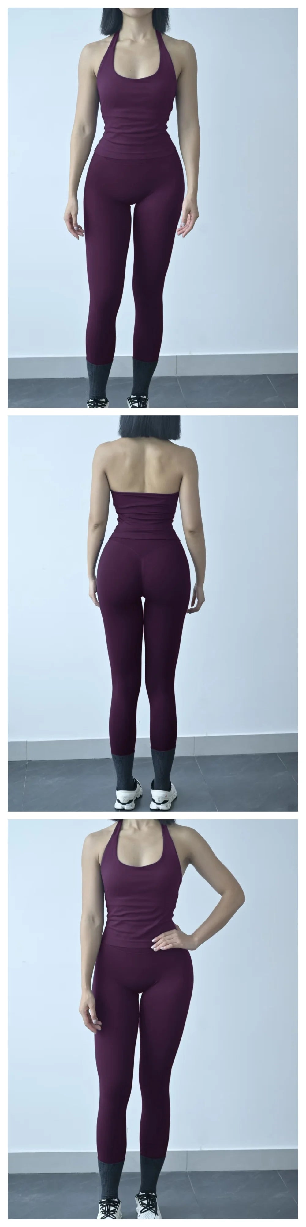 Workout Sets for Women - Seamless Yoga Outfit with Padded Sports Bra, High Waist Booty Lifting Leggings for Gym