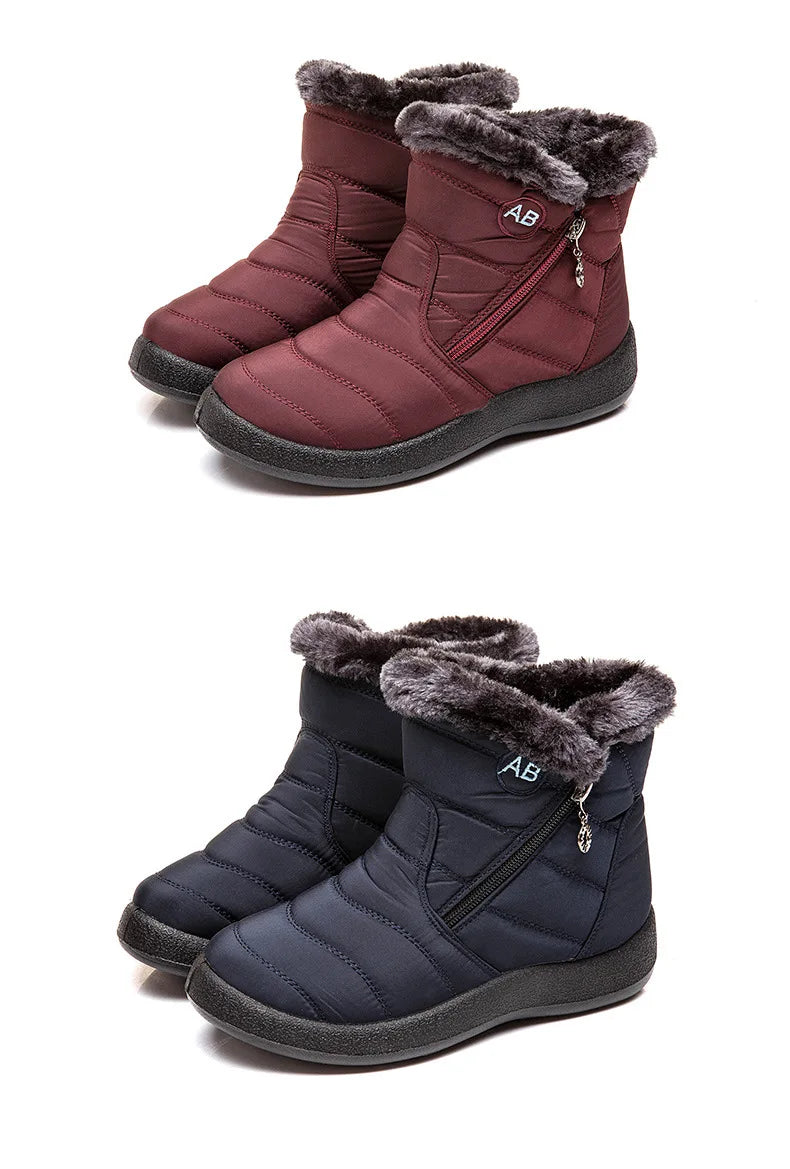 Winter Women Boots Thick Bottom Ankle Boots Women Waterproof Boots Fashion Women Shoes Solid Color Ladies Shoes Female Sneakers