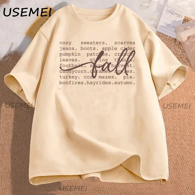 Fall Definition T-shirt Women Cozy Thanksgiving Faith T Shirt Casual Cotton Short Sleeve Round Neck Tshirt Women's Clothing Tees