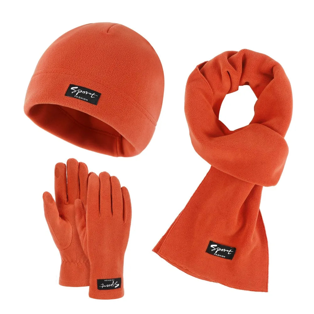 Neck Warmer Winter Beanie Hats Scarf Gloves Set Thicken Windproof Women Warm Knitted Hat Ear Protection Cold Proof
