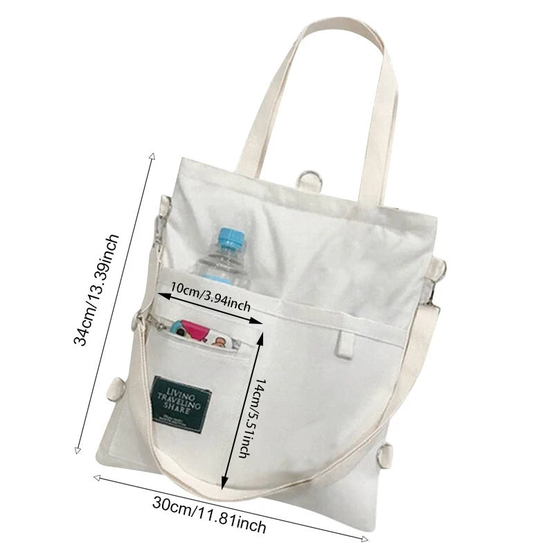 Women Canvas Crossbody Handbag Female Shopper Fashion Simple Shoulder Canvas Bags For Women Tote